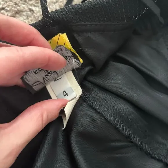 VTG Night Way Collections Metallic Black Ball Gown Dress 4 Spaghetti Strap - Picture 14 of 16